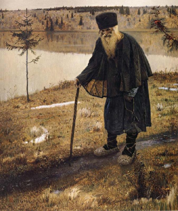 Nesterov Nikolai Stepanovich Recluse Norge oil painting art